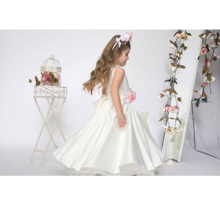 Extensible & adjustable long girls’ dress Princess Floria with flower cord