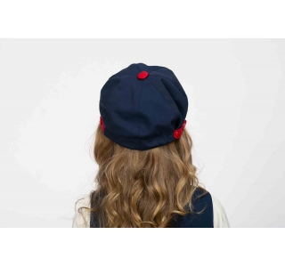 Șapcă uniformă școlară unisex, Albastru/Roșu